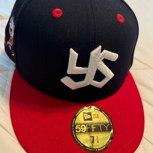 New Era 59FIFTY Navy and Red Cap with White Logo
